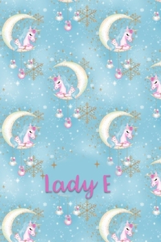 Paperback Lady E: Dot Grid Journal with Her Unicorn Name/Initial with Christmas Theme Book