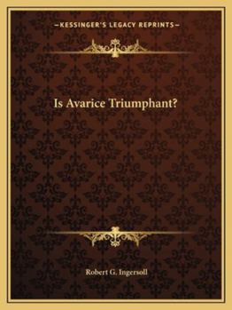 Paperback Is Avarice Triumphant? Book