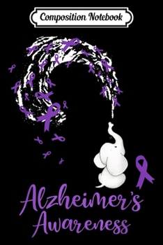Composition Notebook: Elephant Spraying Purple Ribbon Alzheimer's Awareness  Journal/Notebook Blank Lined Ruled 6x9 100 Pages