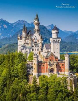 Germany Neuschwanstein Castle: Wide-Ruled, Blank Notebook, 110 Pages, (8.5 x 11 inches), Large, Glossy Cover, Design Covers Entire Front and Back Side, Journal