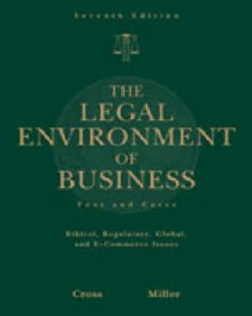 Paperback Study Guide for Cross/Miller S the Legal Environment of Business, 7th Book