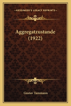 Paperback Aggregatzustande (1922) [German] Book