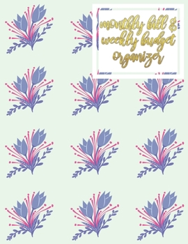 Paperback monthly bill & weekly budget organizer: Bill & Budget Organizer with Grocery List Book