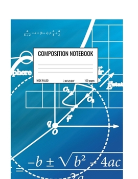 Paperback Composition Notebook: Wide Ruled Notebook for Students, Math and Science Composition Notebook - Blue Math Equations Book