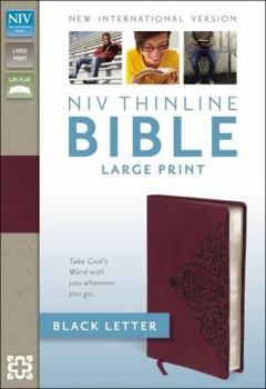 Paperback Holy Bible: New International Version, Cranberry, Italian Duo-Tone, Thinline [Large Print] Book