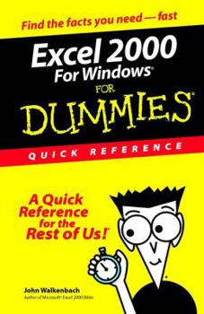 Paperback Excel 2000 for Windows For Dummies Quick Reference Book