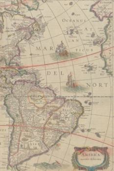 17th Century Map of South America and North America : A Poetose Notebook / Journal / Diary (50 Pages/25 Sheets)