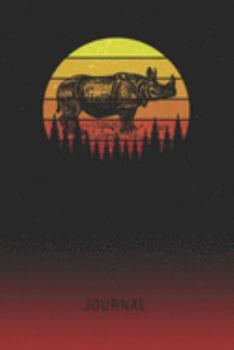 Journal: Blank Rhinoceros Personal Writing Diary | Old School Retro Vintage Sunset 80s Cover | Daily Journalism Diaries for Journalists & Writers | ... Set Goals & Write about your Life & Interests