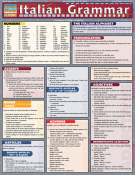 Wall Chart Italian Grammar Book