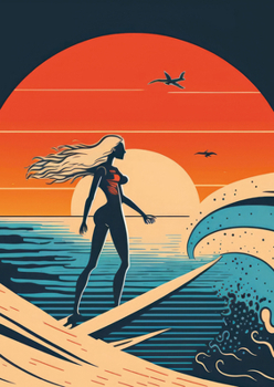 Hardcover Surfer Girl Lined Notebook: Plastic Free Packaging Book