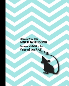 2020 Year of The Rat Notebook: Blue Zigzag 8 x 10 College Ruled Composition Exercise Book 100 pages Lined Journal (2020 Year of the Rat Notebooks)