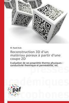 Paperback Reconstruction 3D D Un Matériau Poreux À Partir D Une Coupe 2D [French] Book