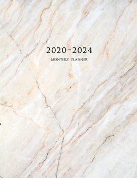 Paperback 2020-2024 Monthly Planner: Large Five Year Planner with Marble Cover (Volume 1) Book