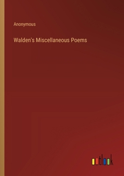 Paperback Walden's Miscellaneous Poems Book