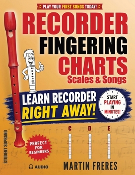 Paperback Recorder Fingering Charts: Scales & Songs Perfect for Beginners Book