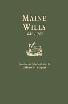 Paperback Maine Wills, 1640-1760 Book