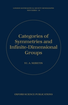 Hardcover Categories of Symmetries and Infinite-Dimensional Groups Book