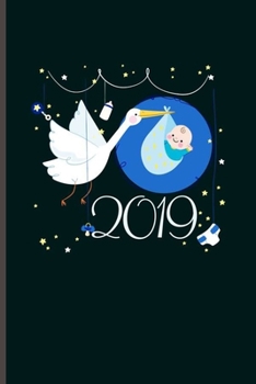 2019: Cool Baby Shower Design Sayings Blank Journal For Mother Mom  Gif (6"x9") Dot Grid Notebook to write in
