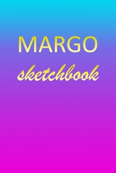 Paperback Margo: Sketchbook - Blank Imaginative Sketch Book Paper - Pink Blue Gold Custom Letter M Personalized Cover - Teach & Practic Book