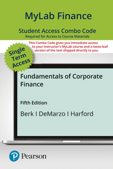 Printed Access Code Mylab Finance with Pearson Etext -- Combo Access Card -- For Fundamentals of Corporate Finance Book