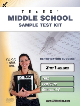Paperback TExES Middle School Sample Test Kit: Thea, Ppr Ec-12, Generalist 4-8 Teacher Certification Study Guide Book