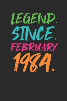 Legend Since February 1984: Birthday Gift and Anniversary Gift for Wife Women And Men - Graph Paper Journal (6" X 9" - 120 Pages/ 5 Squares per inch)
