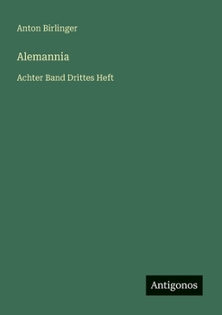 Paperback Alemannia: Achter Band Drittes Heft [German] Book