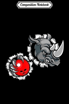 Composition Notebook: Funny Rhino Bowling holding Ball with Claws  Journal/Notebook Blank Lined Ruled 6x9 100 Pages