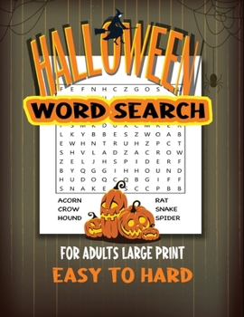 Paperback halloween word search Book for adults large print Easy to Hard: Workbook for Toddlers with solutions Perfect for Giving Halloween Gifts Book