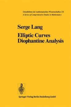 Paperback Elliptic Curves: Diophantine Analysis Book