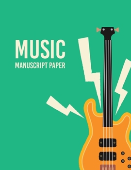 Paperback music notebooks to write music: Wide Staff Manuscript Paper Notebook - 9 Large Staves Per Page 102 Pages Book