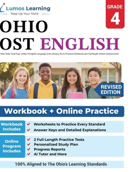 Paperback Ohio State Test Prep: Grade 4 English Language Arts Literacy (ELA) Practice Workbook and Full-length Online Assessments: OST Study Guide Book