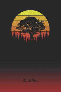 Journal: Blank Tree Personal Writing Diary | Old School Retro Vintage Sunset 80s Cover | Daily Journalism Diaries for Journalists & Writers | ... Set Goals & Write about your Life & Interests
