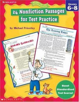 Paperback 24 Nonfiction Passages for Test Practice: Grades 6-8 Book