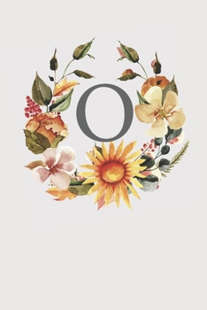 O: Pink Monogram Sketchbook | 110 Sketchbook Pages (6 x 9) | Sunflower Watercolor Monogram Sketch Notebook | Personalized Initial Letter Journal | Monogramed Sketchbook