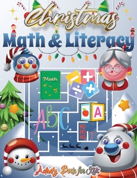 Paperback Christmas Math and Literacy Activity Book for Kids, Holiday Math and Reading Adventures Book