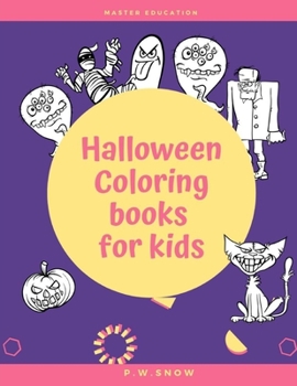 Paperback Halloween Coloring Books for Kids [Large Print] Book