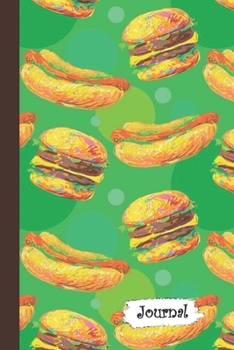Paperback Journal: Hamburger & Hot Dog Themed Diary with Blank Lined Notebook Paper Book