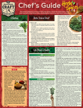 Pamphlet Chef's Guide to Herbs & Spices: A Quickstudy Laminated Reference Guide Book