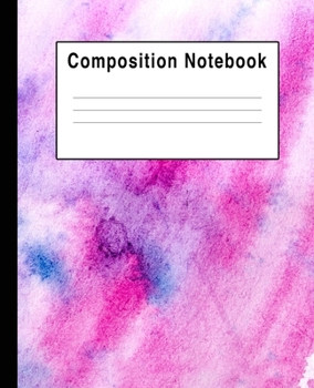 Paperback Composition Notebook: Pink And Blue Watercolor Splats Book