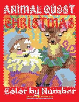 Paperback Christmas Animal Quest Color by Number: Activity Puzzle Coloring Book for Adults Relaxation & Stress Relief Book