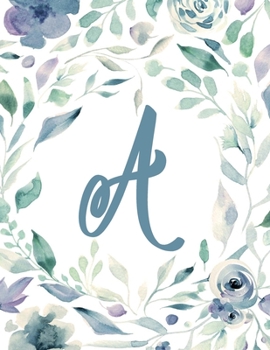 A: Light Purple Floral 8.5”x11” Lined Notebook (Light Purple Floral Alphabet Series - Letter A)