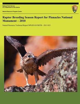Paperback Raptor Breeding Season Report for Pinnacles National Monument 2010 Book