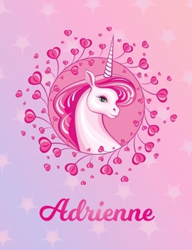 Paperback Adrienne: Adrienne Magical Unicorn Horse Large Blank Pre-K Primary Draw & Write Storybook Paper - Personalized Letter A Initial Book
