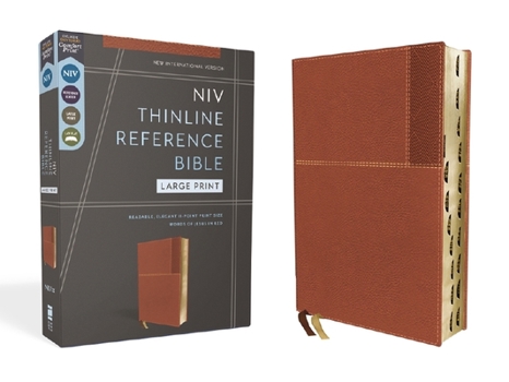 Imitation Leather Niv, Thinline Reference Bible (Deep Study at a Portable Size), Large Print, Leathersoft, Brown, Red Letter, Thumb Indexed, Comfort Print Book
