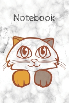 Paperback marble cat notebook: Cute Inspirational Notebook marble Gift for Women, men, Teachers; Trendy Marble Notebook Book