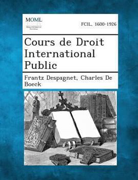 Paperback Cours de Droit International Public [French] Book