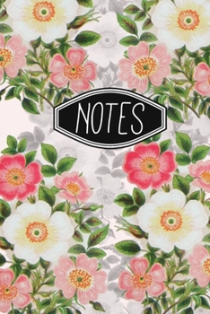 Paperback Notes: Pink Flowers Dot Grid Notebook 6"x9" 120 Pages Book