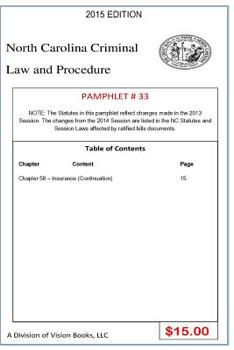 North Carolina Criminal Law and Procedure-Pamphlet 58