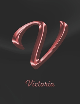 Victoria: 1 Year Weekly Planner with Note Pages (12 Months) | Black Marble Rose Gold Pink Effect Letter V | 2020 - 2021 | Week Planning | Monthly ... | Plan Each Day, Set Goals & Get Stuff Done